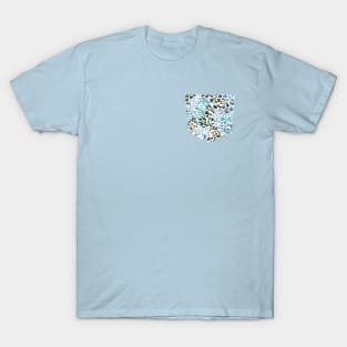 Pocket- speckled watercolor blue T-Shirt